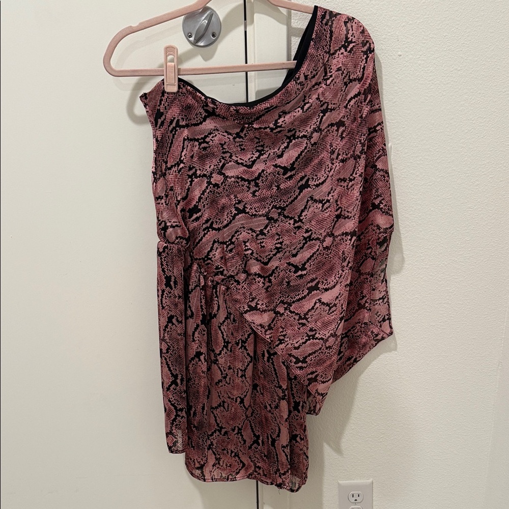 The Impeccable Pig Pink and Black Patterned Dress
